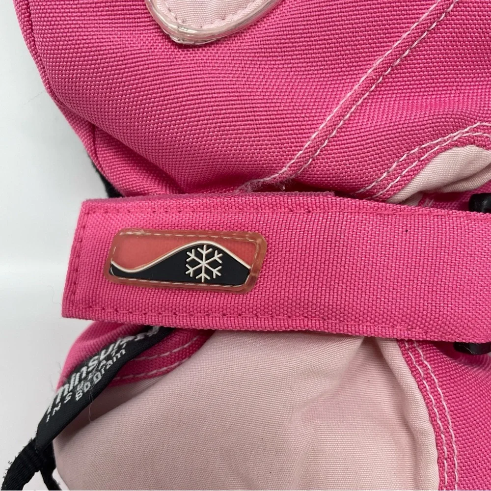 Thinsulate 80 gram Girls Winter Gloves Pink Insulated Ski Snow Size L (11-16)